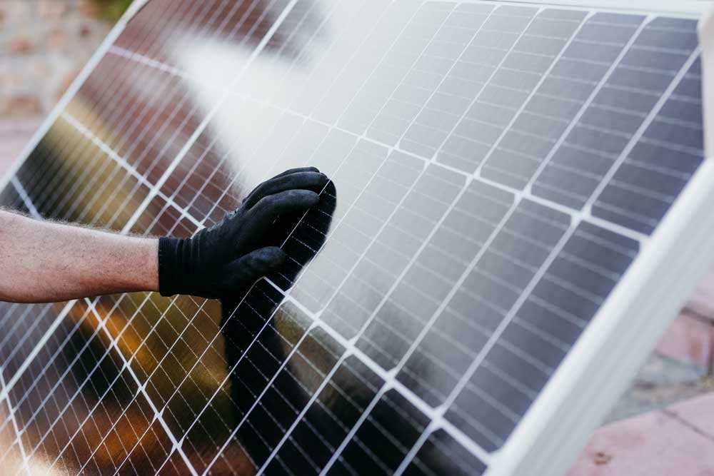 clean solar panels close up picture